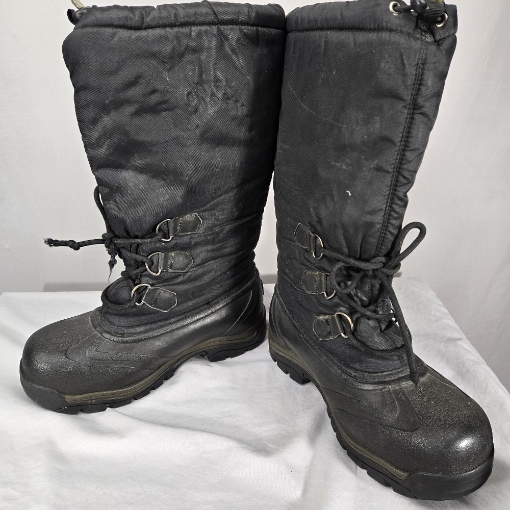 Sorel Boots Womens 8 Snowlion Waterproof Felt Lined Black Tall Snow Mid Calf - Picture 2 of 8